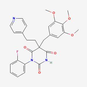 1-(2-Fluorophenyl)-5-(2-pyridin-4-ylethyl)-5-[(3,4,5-trimethoxyphenyl)methyl]-1,3-diazinane-2,4,6-trione