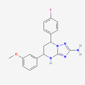 molecular formula C18H18FN5O B4092107 7-(4-fluorophenyl)-5-(3-methoxyphenyl)-4,5,6,7-tetrahydro[1,2,4]triazolo[1,5-a]pyrimidin-2-amine 