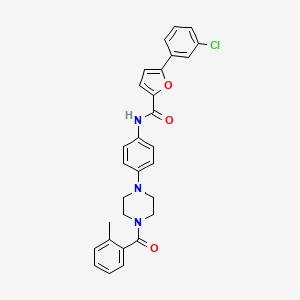 molecular formula C29H26ClN3O3 B4092120 5-(3-chlorophenyl)-N-{4-[4-(2-methylbenzoyl)-1-piperazinyl]phenyl}-2-furamide 