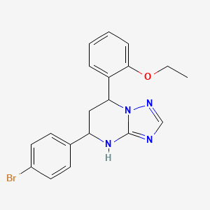 molecular formula C19H19BrN4O B4092122 5-(4-bromophenyl)-7-(2-ethoxyphenyl)-4,5,6,7-tetrahydro[1,2,4]triazolo[1,5-a]pyrimidine 