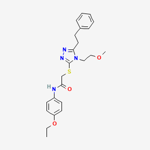 molecular formula C23H28N4O3S B4092140 N-(4-ethoxyphenyl)-2-{[4-(2-methoxyethyl)-5-(2-phenylethyl)-4H-1,2,4-triazol-3-yl]thio}acetamide 