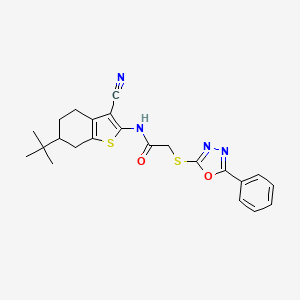 N-(6-tert-butyl-3-cyano-4,5,6,7-tetrahydro-1-benzothien-2-yl)-2-[(5-phenyl-1,3,4-oxadiazol-2-yl)thio]acetamide