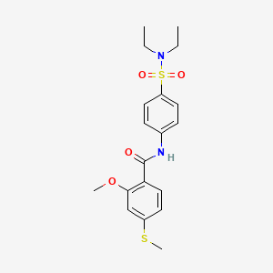 molecular formula C19H24N2O4S2 B4092180 N-[4-(diethylsulfamoyl)phenyl]-2-methoxy-4-(methylsulfanyl)benzamide 