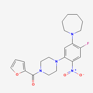 [4-[5-(Azepan-1-yl)-4-fluoro-2-nitrophenyl]piperazin-1-yl]-(furan-2-yl)methanone