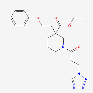 molecular formula C20H27N5O4 B4092189 Ethyl 3-(2-phenoxyethyl)-1-[3-(tetrazol-1-yl)propanoyl]piperidine-3-carboxylate 