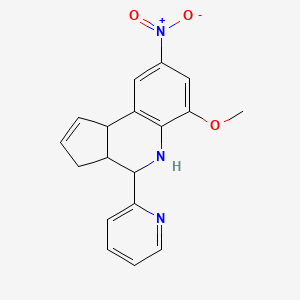 molecular formula C18H17N3O3 B4092195 6-methoxy-8-nitro-4-(2-pyridinyl)-3a,4,5,9b-tetrahydro-3H-cyclopenta[c]quinoline 