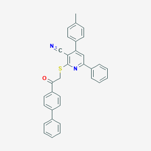2-[(2-[1,1'-Biphenyl]-4-yl-2-oxoethyl)sulfanyl]-4-(4-methylphenyl)-6-phenylnicotinonitrile