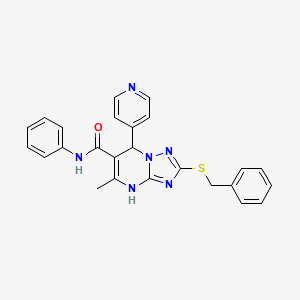 molecular formula C25H22N6OS B4092210 2-(benzylthio)-5-methyl-N-phenyl-7-(4-pyridinyl)-4,7-dihydro[1,2,4]triazolo[1,5-a]pyrimidine-6-carboxamide 