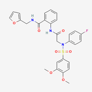 molecular formula C28H26FN3O7S B4092248 2-{[N-[(3,4-dimethoxyphenyl)sulfonyl]-N-(4-fluorophenyl)glycyl]amino}-N-(2-furylmethyl)benzamide 