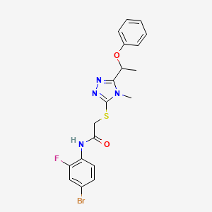 N-(4-bromo-2-fluorophenyl)-2-{[4-methyl-5-(1-phenoxyethyl)-4H-1,2,4-triazol-3-yl]sulfanyl}acetamide