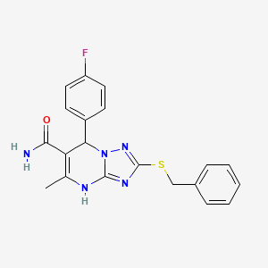 2-(Benzylsulfanyl)-7-(4-fluorophenyl)-5-methyl-4H,7H-[1,2,4]triazolo[1,5-A]pyrimidine-6-carboxamide