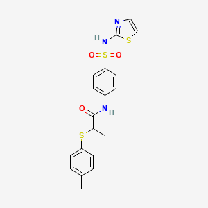 2-[(4-methylphenyl)sulfanyl]-N-[4-(1,3-thiazol-2-ylsulfamoyl)phenyl]propanamide