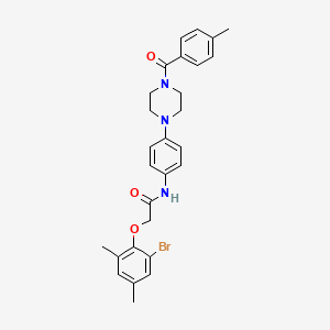 molecular formula C28H30BrN3O3 B4092288 2-(2-bromo-4,6-dimethylphenoxy)-N-{4-[4-(4-methylbenzoyl)-1-piperazinyl]phenyl}acetamide 