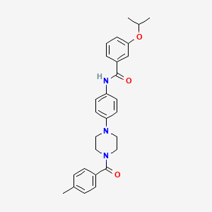 molecular formula C28H31N3O3 B4092302 3-isopropoxy-N-{4-[4-(4-methylbenzoyl)-1-piperazinyl]phenyl}benzamide 