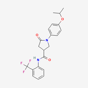 1-(4-isopropoxyphenyl)-5-oxo-N-[2-(trifluoromethyl)phenyl]-3-pyrrolidinecarboxamide