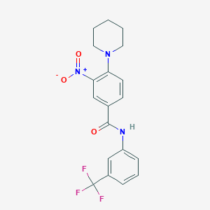 molecular formula C19H18F3N3O3 B4092373 3-nitro-4-piperidin-1-yl-N-[3-(trifluoromethyl)phenyl]benzamide 