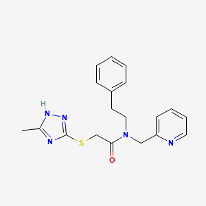 molecular formula C19H21N5OS B4092381 2-[(3-methyl-1H-1,2,4-triazol-5-yl)thio]-N-(2-phenylethyl)-N-(pyridin-2-ylmethyl)acetamide 