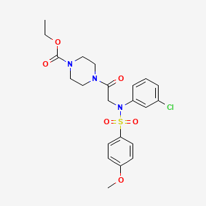 molecular formula C22H26ClN3O6S B4092386 ethyl 4-{N-(3-chlorophenyl)-N-[(4-methoxyphenyl)sulfonyl]glycyl}-1-piperazinecarboxylate 