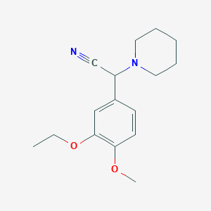 molecular formula C16H22N2O2 B4092392 2-(3-ethoxy-4-methoxyphenyl)-2-(piperidin-1-yl)acetonitrile 