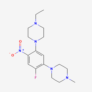 molecular formula C17H26FN5O2 B4092400 1-[5-(4-Ethylpiperazin-1-yl)-2-fluoro-4-nitrophenyl]-4-methylpiperazine 