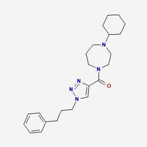 molecular formula C23H33N5O B4092414 1-cyclohexyl-4-{[1-(3-phenylpropyl)-1H-1,2,3-triazol-4-yl]carbonyl}-1,4-diazepane 