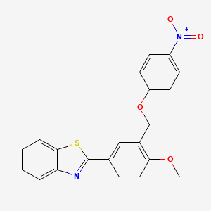 2-{4-methoxy-3-[(4-nitrophenoxy)methyl]phenyl}-1,3-benzothiazole