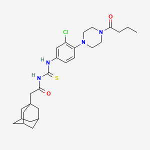 molecular formula C27H37ClN4O2S B4092444 2-(1-adamantyl)-N-({[4-(4-butyryl-1-piperazinyl)-3-chlorophenyl]amino}carbonothioyl)acetamide 