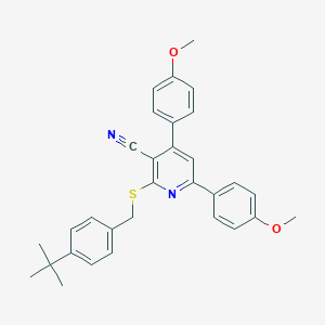 molecular formula C31H30N2O2S B409245 2-((4-(tert-Butyl)benzyl)thio)-4,6-bis(4-methoxyphenyl)nicotinonitrile CAS No. 332114-76-8
