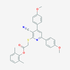 molecular formula C30H26N2O4S B409246 2,6-Dimethylphenyl {[3-cyano-4,6-bis(4-methoxyphenyl)-2-pyridinyl]sulfanyl}acetate 