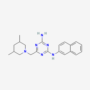 molecular formula C21H26N6 B4092470 6-[(3,5-dimethyl-1-piperidinyl)methyl]-N-2-naphthyl-1,3,5-triazine-2,4-diamine 