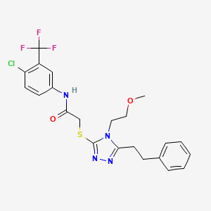 N-[4-chloro-3-(trifluoromethyl)phenyl]-2-{[4-(2-methoxyethyl)-5-(2-phenylethyl)-4H-1,2,4-triazol-3-yl]thio}acetamide