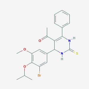 molecular formula C22H23BrN2O3S B4092499 1-[4-(3-bromo-4-isopropoxy-5-methoxyphenyl)-6-phenyl-2-thioxo-1,2,3,4-tetrahydro-5-pyrimidinyl]ethanone 