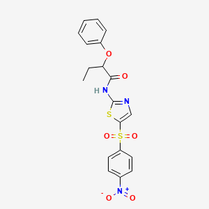 molecular formula C19H17N3O6S2 B4092525 N-{5-[(4-nitrophenyl)sulfonyl]-1,3-thiazol-2-yl}-2-phenoxybutanamide 