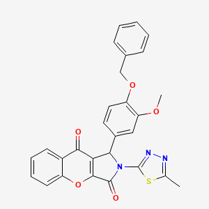 molecular formula C28H21N3O5S B4092526 1-[4-(BENZYLOXY)-3-METHOXYPHENYL]-2-(5-METHYL-1,3,4-THIADIAZOL-2-YL)-1H,2H,3H,9H-CHROMENO[2,3-C]PYRROLE-3,9-DIONE 