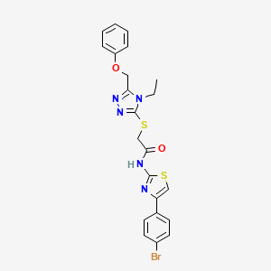 N-[4-(4-bromophenyl)-1,3-thiazol-2-yl]-2-{[4-ethyl-5-(phenoxymethyl)-4H-1,2,4-triazol-3-yl]thio}acetamide