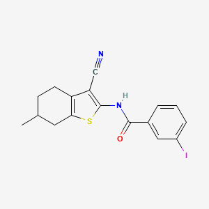 N-(3-cyano-6-methyl-4,5,6,7-tetrahydro-1-benzothiophen-2-yl)-3-iodobenzamide