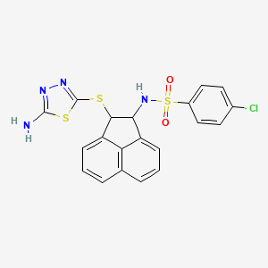 molecular formula C20H15ClN4O2S3 B4092634 N-[2-[(5-amino-1,3,4-thiadiazol-2-yl)sulfanyl]-1,2-dihydroacenaphthylen-1-yl]-4-chlorobenzenesulfonamide 