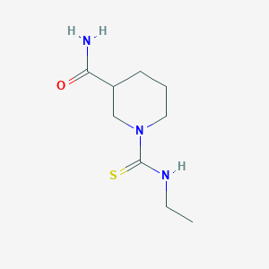 molecular formula C9H17N3OS B4092635 1-(Ethylcarbamothioyl)piperidine-3-carboxamide 