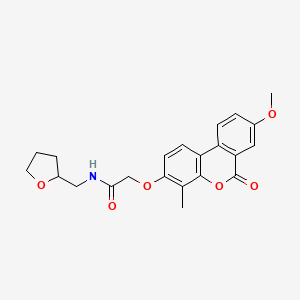 2-({8-METHOXY-4-METHYL-6-OXO-6H-BENZO[C]CHROMEN-3-YL}OXY)-N-[(OXOLAN-2-YL)METHYL]ACETAMIDE