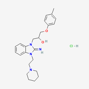 1-[2-Imino-3-(2-piperidin-1-ylethyl)benzimidazol-1-yl]-3-(4-methylphenoxy)propan-2-ol;hydrochloride