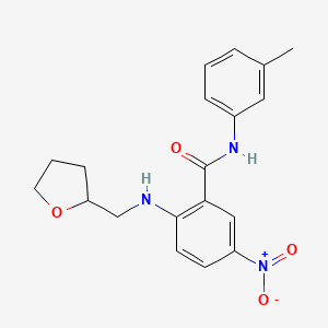 molecular formula C19H21N3O4 B4092673 N-(3-methylphenyl)-5-nitro-2-(oxolan-2-ylmethylamino)benzamide 