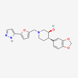 molecular formula C20H21N3O4 B4092676 (3S*,4S*)-4-(1,3-benzodioxol-5-yl)-1-{[5-(1H-pyrazol-3-yl)-2-furyl]methyl}piperidin-3-ol 