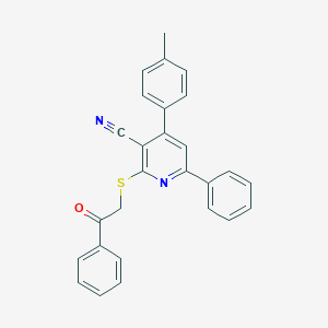 2-((2-Oxo-2-phenylethyl)thio)-6-phenyl-4-(p-tolyl)nicotinonitrile