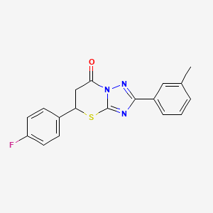 molecular formula C18H14FN3OS B4092681 5-(4-FLUOROPHENYL)-2-(3-METHYLPHENYL)-5H,6H,7H-[1,2,4]TRIAZOLO[3,2-B][1,3]THIAZIN-7-ONE 