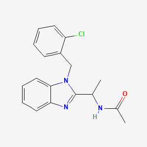 molecular formula C18H18ClN3O B4092691 N-(1-{1-[(2-CHLOROPHENYL)METHYL]-1H-1,3-BENZODIAZOL-2-YL}ETHYL)ACETAMIDE 