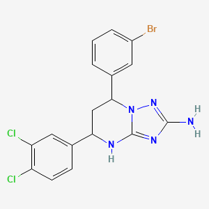 molecular formula C17H14BrCl2N5 B4092711 7-(3-bromophenyl)-5-(3,4-dichlorophenyl)-4,5,6,7-tetrahydro[1,2,4]triazolo[1,5-a]pyrimidin-2-amine 