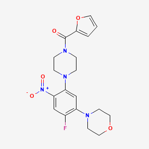 molecular formula C19H21FN4O5 B4092734 4-{2-fluoro-5-[4-(2-furoyl)-1-piperazinyl]-4-nitrophenyl}morpholine 