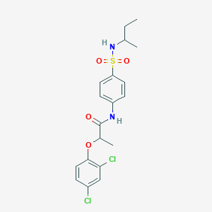 molecular formula C19H22Cl2N2O4S B4092746 N-[4-(butan-2-ylsulfamoyl)phenyl]-2-(2,4-dichlorophenoxy)propanamide 