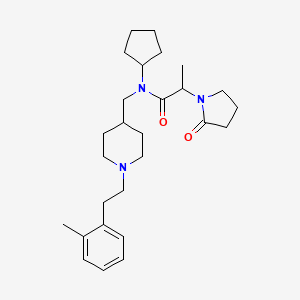 N-cyclopentyl-N-[[1-[2-(2-methylphenyl)ethyl]piperidin-4-yl]methyl]-2-(2-oxopyrrolidin-1-yl)propanamide