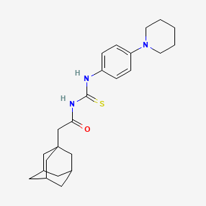 N-{[4-(piperidin-1-yl)phenyl]carbamothioyl}-2-(tricyclo[3.3.1.1~3,7~]dec-1-yl)acetamide